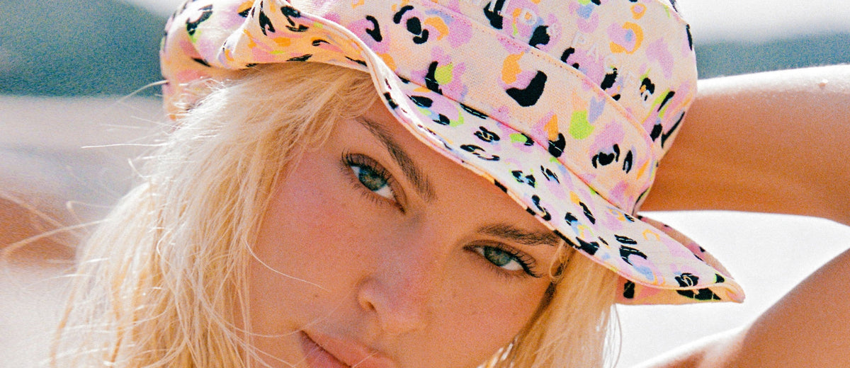 NEW WILD & PACIFIC women\'s bucket hat in pastel jaguar Jaguar Pattern Bucket Hat / Cougar Pattern Bucket Hat  main image 4