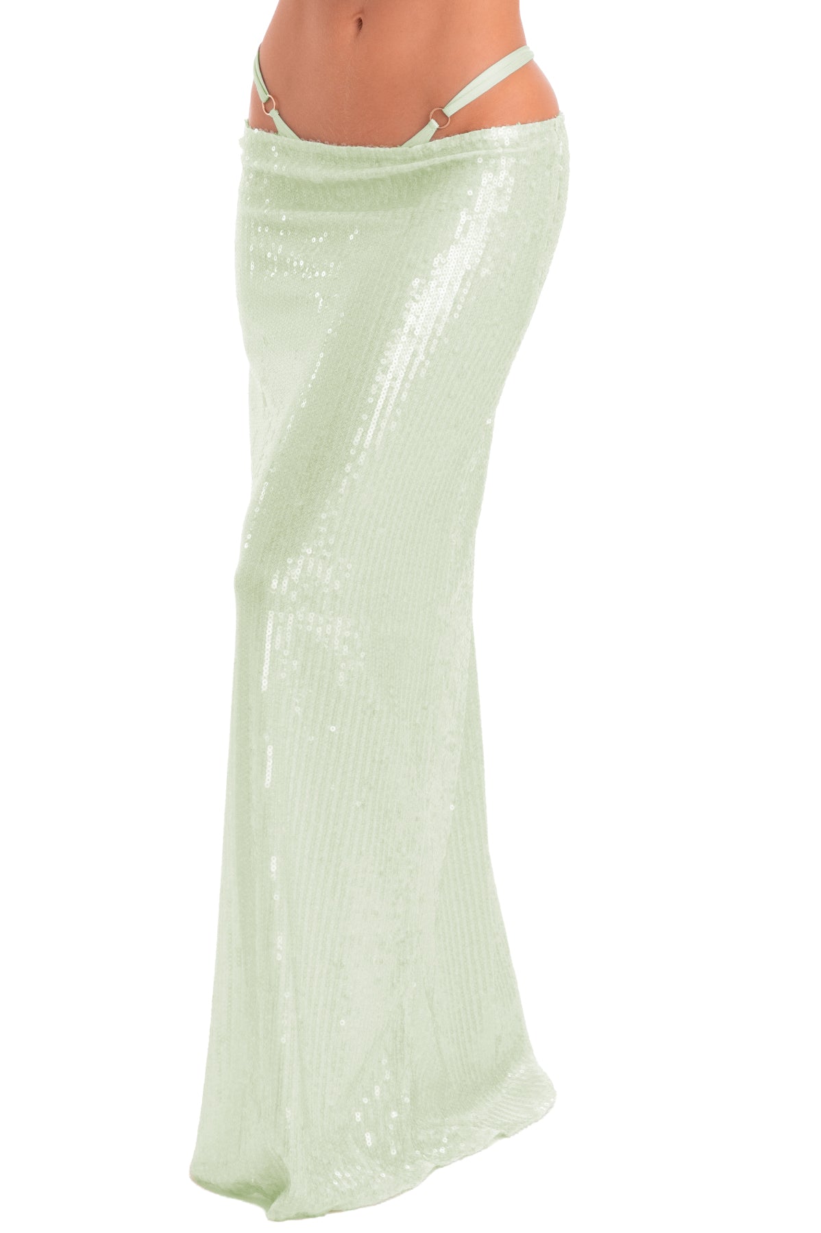 LIGHT MATCHA - VESPER SEQUIN - MAXI SKIRT