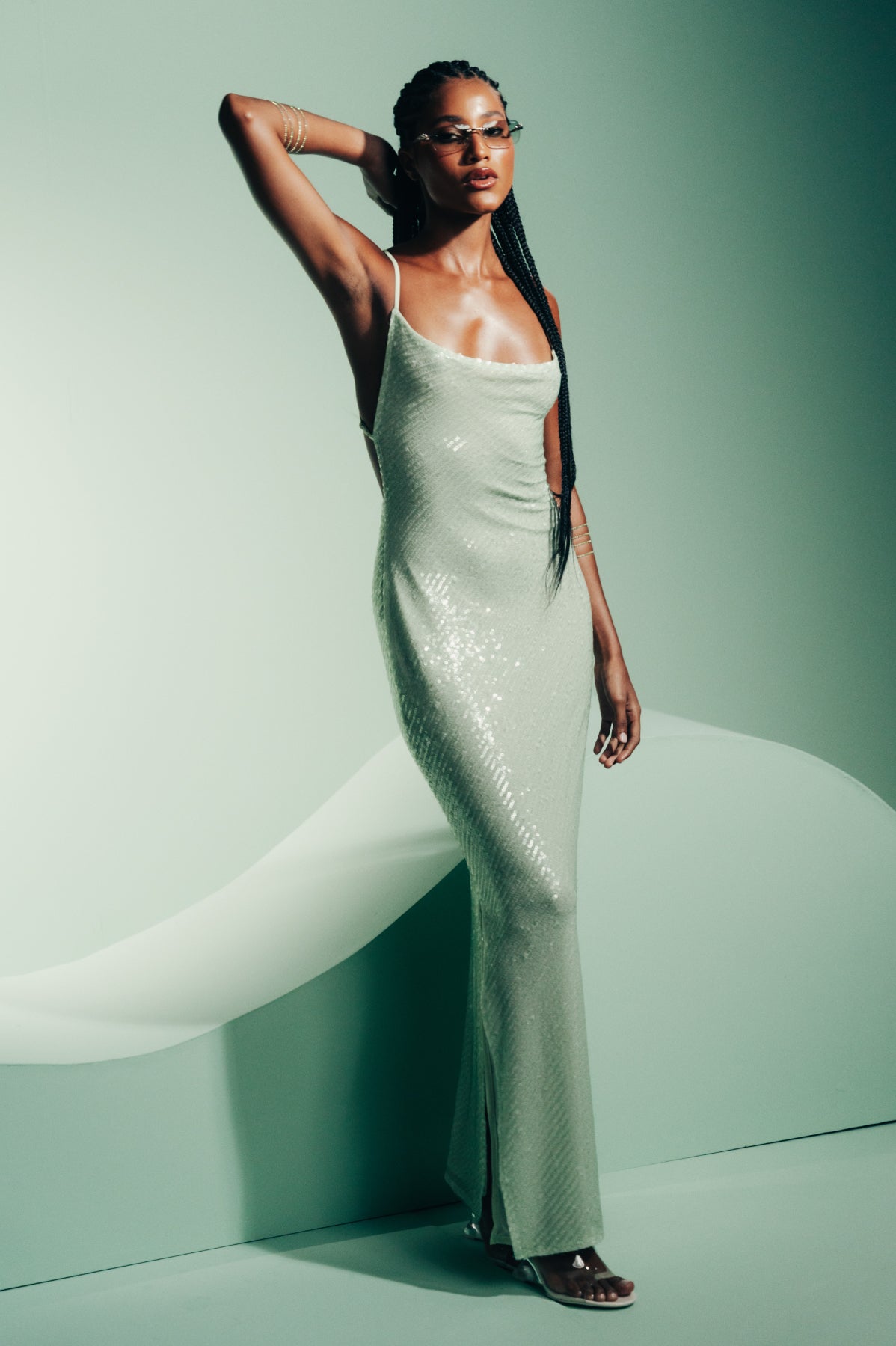 LIGHT MATCHA - MORGANA - MAXI DRESS